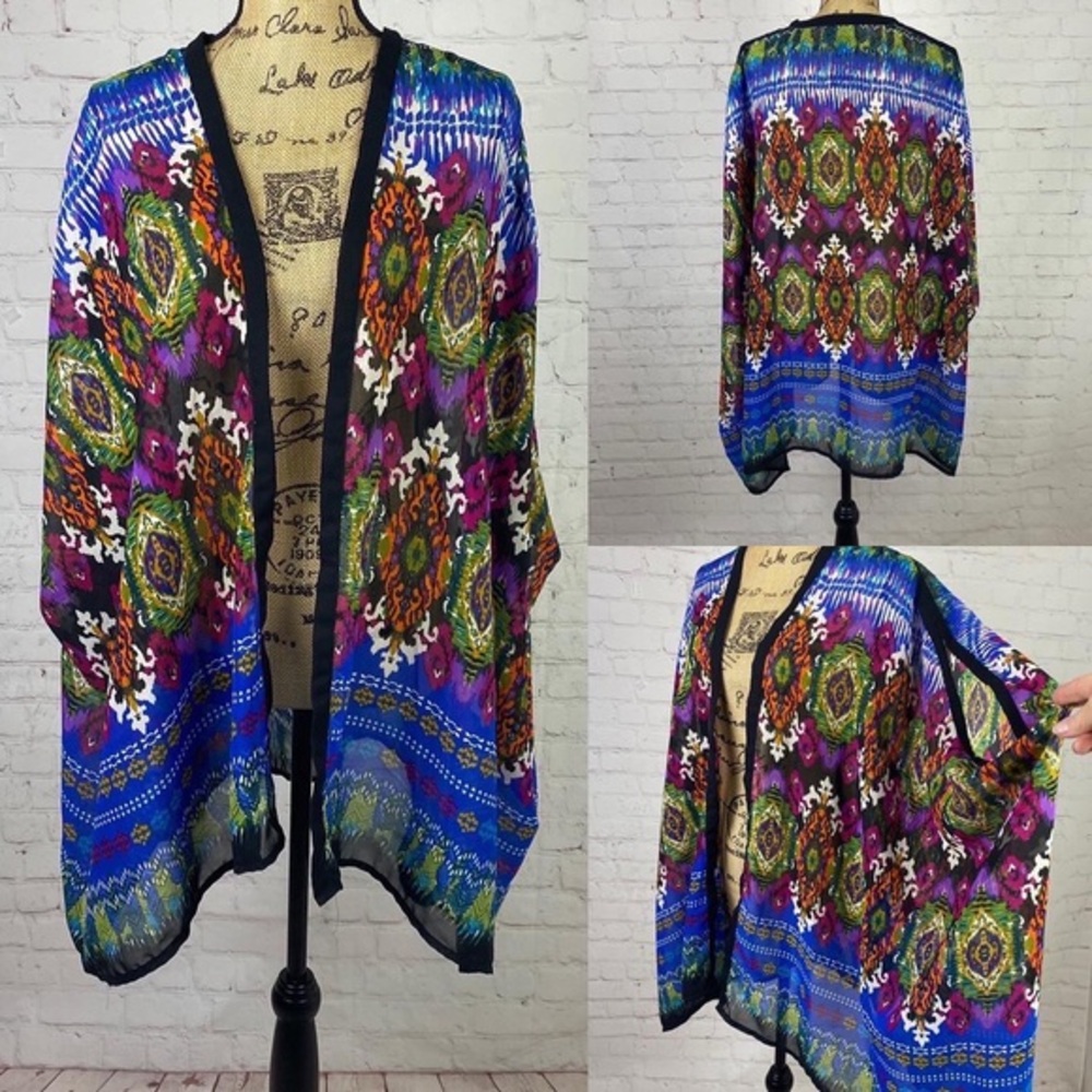 Angie Boho Print Open Front Kimono